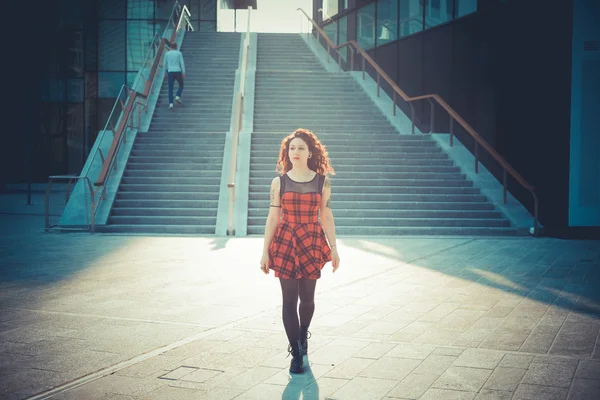 Curly  hipster woman — Stock Photo, Image