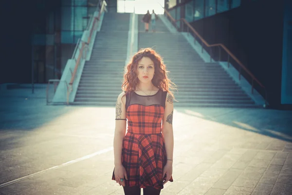 Curly  hipster woman — Stock Photo, Image