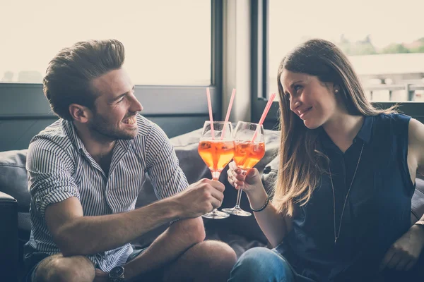 Young beautiful couple lovers — Stock Photo, Image