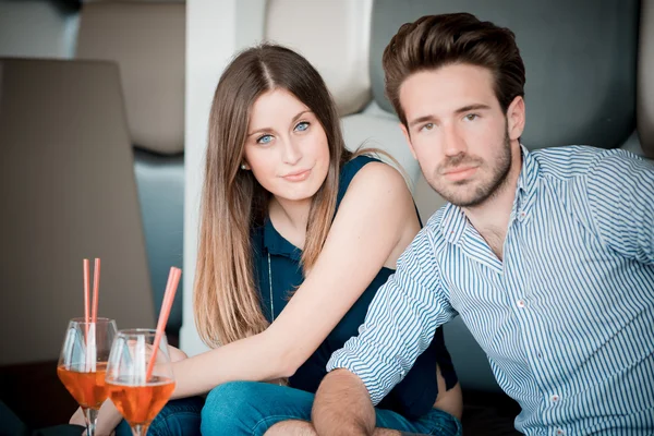 Young beautiful couple lovers — Stock Photo, Image