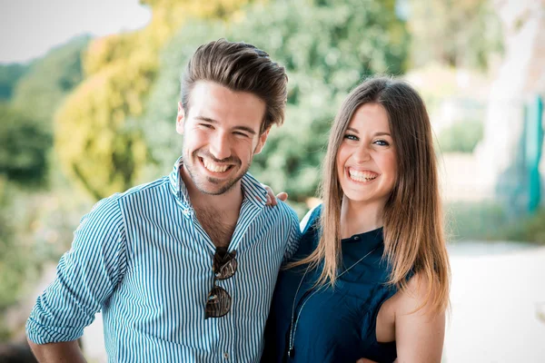 Young beautiful couple lovers — Stock Photo, Image