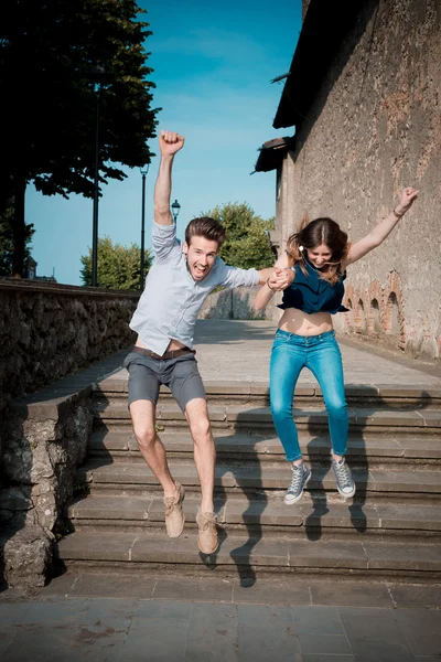 Young beautiful couple lovers — Stock Photo, Image