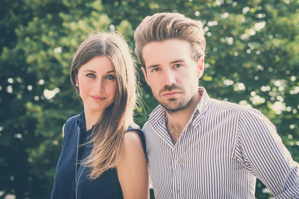 Young beautiful couple lovers — Stock Photo, Image