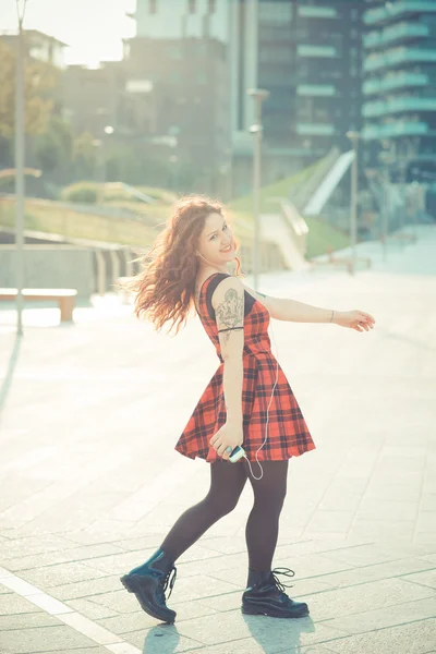 Woman with red curly hair — Stock Photo, Image