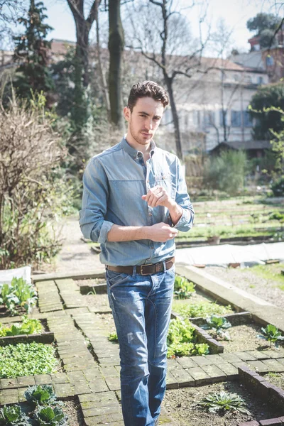 Young handsome fashion model man — Stock Photo, Image