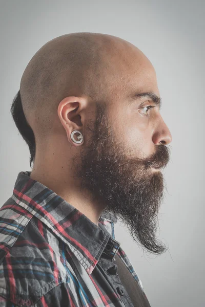 Hipster mit langem Bart und Schnurrbart — Stockfoto