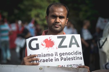 26 Temmuz 2014 'te Milano' da Filistin yanlısı tezahür