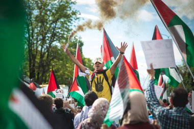 26 Temmuz 2014 'te Milano' da Filistin yanlısı tezahür