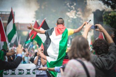 26 Temmuz 2014 'te Milano' da Filistin yanlısı tezahür