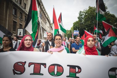 26 Temmuz 2014 'te Milano' da Filistin yanlısı tezahür