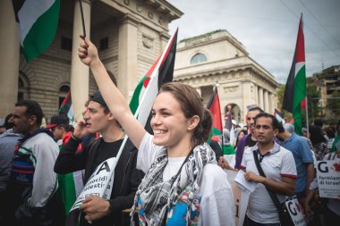 26 Temmuz 2014 'te Milano' da Filistin yanlısı tezahür