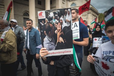 26 Temmuz 2014 'te Milano' da Filistin yanlısı tezahür