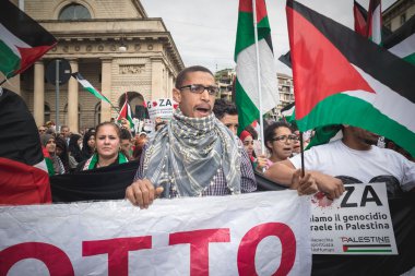 26 Temmuz 2014 'te Milano' da Filistin yanlısı tezahür