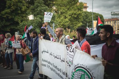 26 Temmuz 2014 'te Milano' da Filistin yanlısı tezahür