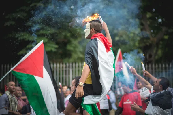 Pro palestine expressions in milan on july, 26 2014 — 스톡 사진