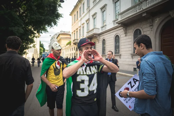 Manifestación pro palestina en milan el 26 de julio de 2014 —  Fotos de Stock