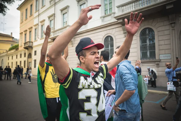 Manifestacja pro palestyny w Mediolanie w dniu 26 lipca 2014 r. — Zdjęcie stockowe