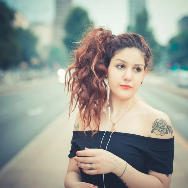 Woman with red curly hair — Stock Photo, Image