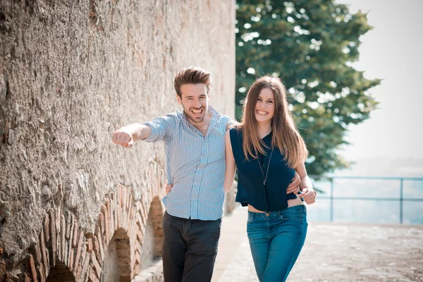 Young beautiful couple lovers — Stock Photo, Image