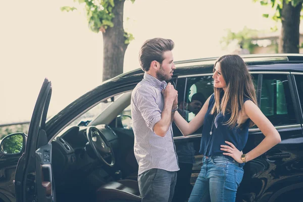 Junge schöne Paar Liebhaber — Stockfoto