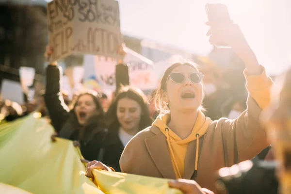 Milán Italia Enero 2022 Cientos Personas Con Pancartas Banderas Participaron —  Fotos de Stock