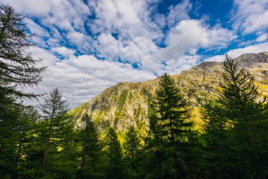 Val D 'Aosta' nın güzel dağ manzarası
