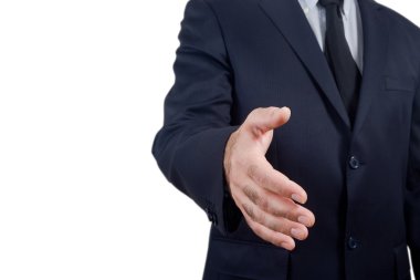 işadamı anlaşma yapmak için elini tutar