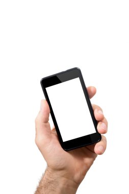 boş ekran ile hareket eden smartphone holding