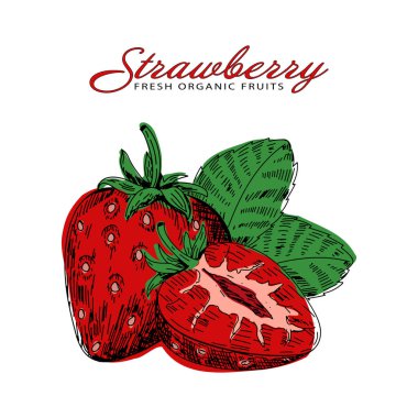 Beyaz arka planda izole edilmiş taze ve lezzetli çilek.