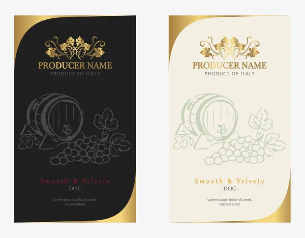 Conjunto Etiquetas Vinho Tinto Branco Qualidade Premium Design Limpo Moderno —  Vetores de Stock