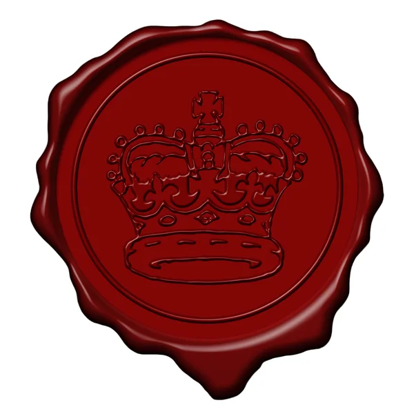 King crown wax seal — Stock Photo, Image