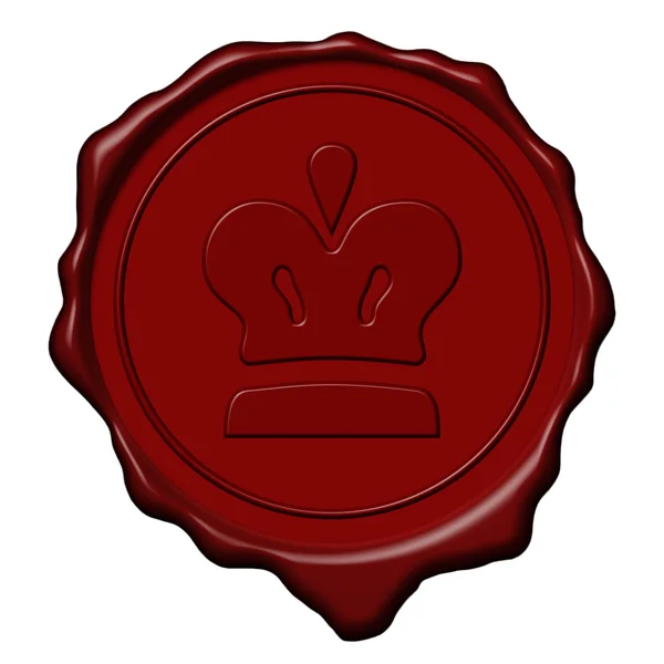King crown wax seal — Stock Photo, Image