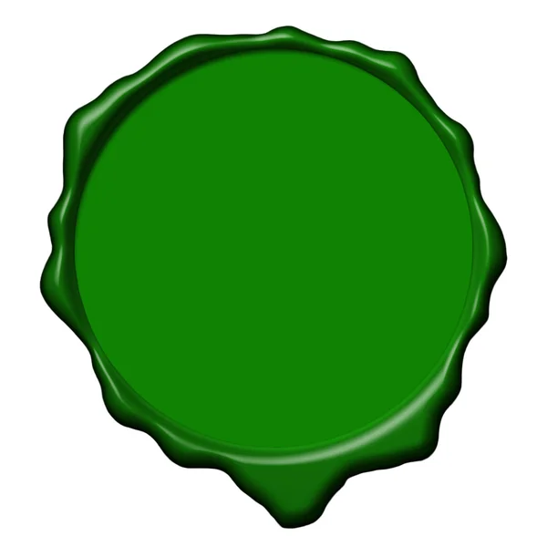 Green wax empty seal — Stock Photo, Image