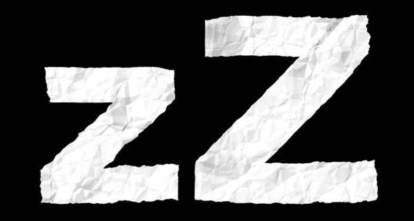 Crumple paper alphabet - Z — Stock Photo, Image
