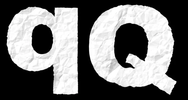 Crumple paper alphabet - Q — Stockfoto