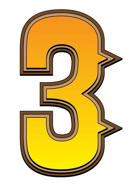 Západní abecedy číslo - 3 — Stock fotografie