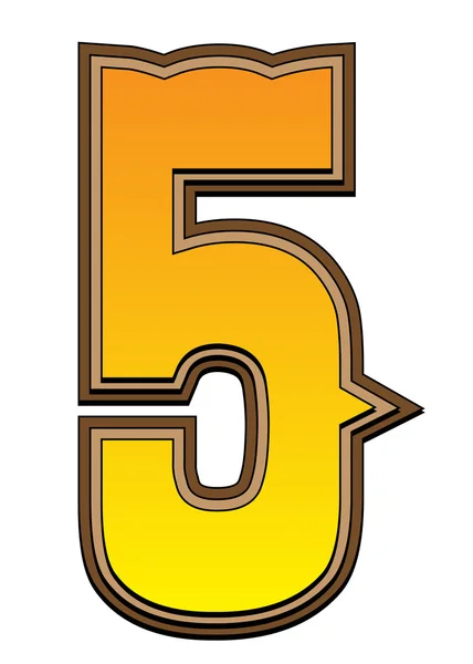Západní abecedy číslo - 5 — Stock fotografie