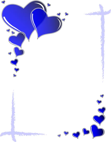 Blue hearts frame — Stock Photo, Image