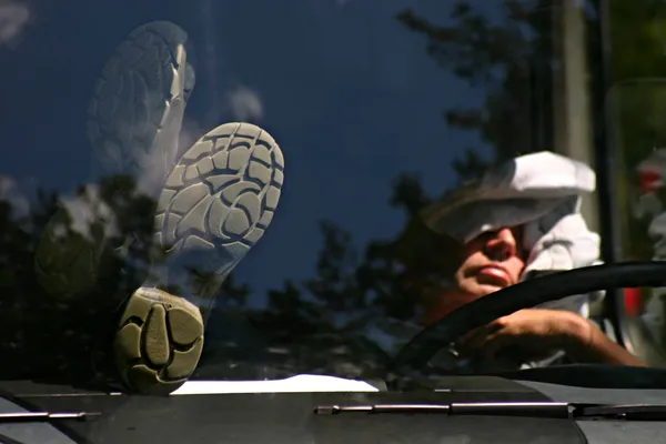 Sleeping lorry driver — Stock Photo, Image