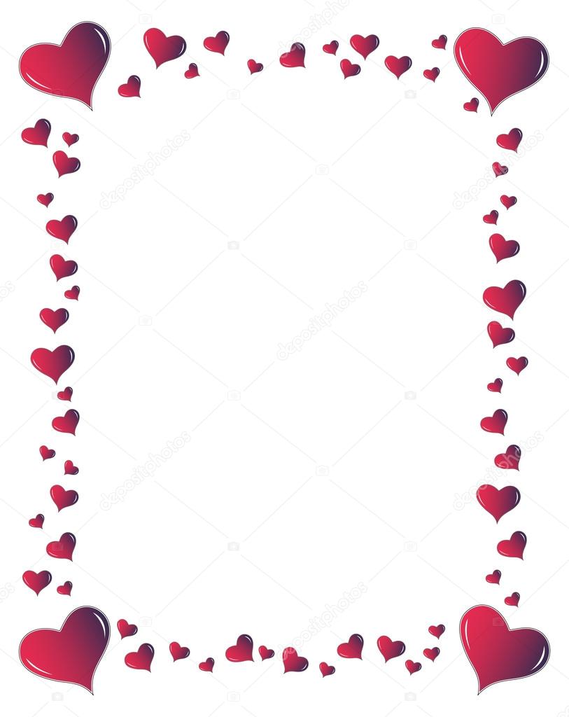Red hearts frame — Stock Photo © myper 12739643