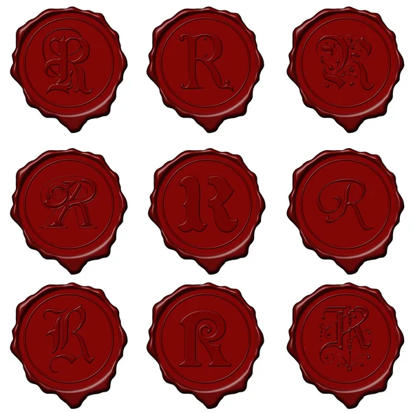 Wax seal alphabet letters - R — Stock Photo, Image