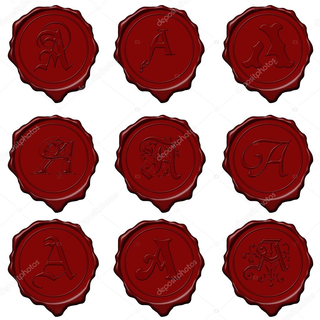 Wax seal alphabet letters - A