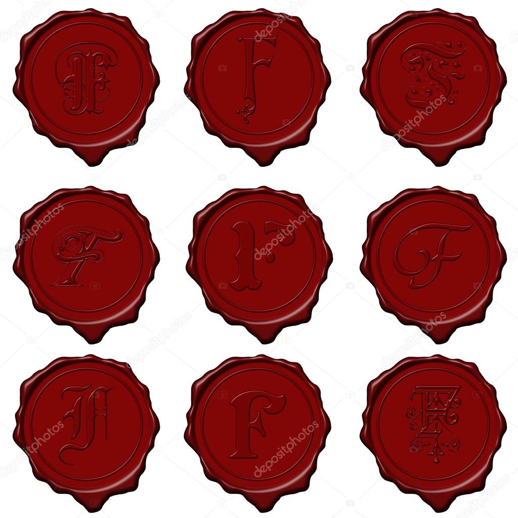 Wax seal alphabet letters - F