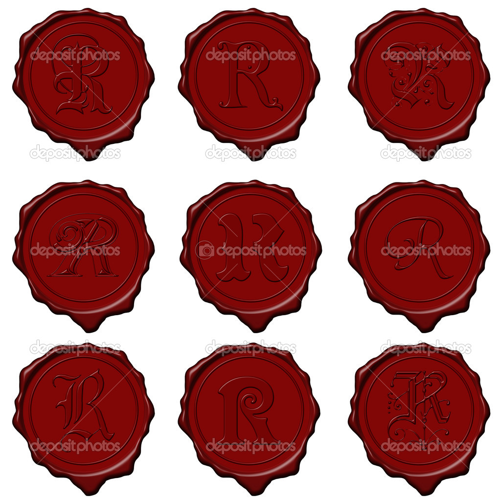 Wax seal alphabet letters - R