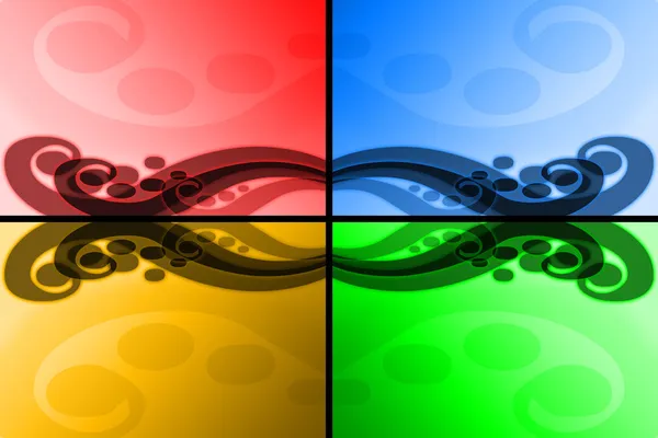 Четыре цвета абстрактных волн — стоковое фото