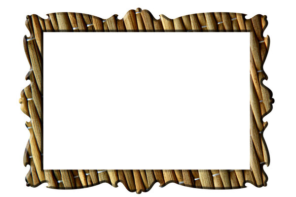 Straw mat portrait rectangular frame