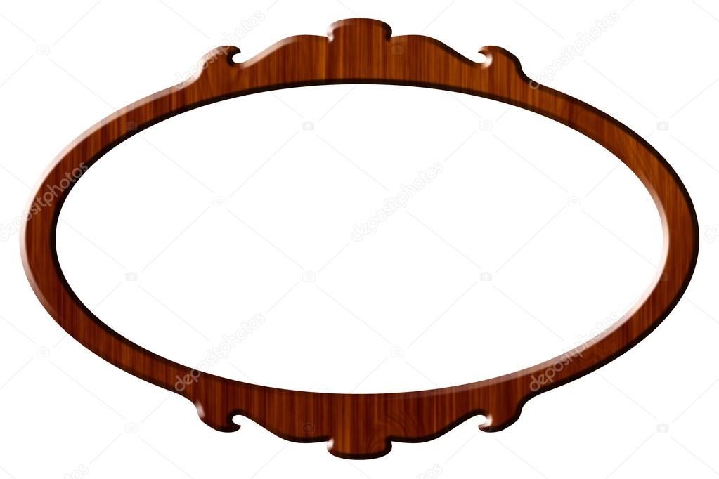 Wood portrait round frame