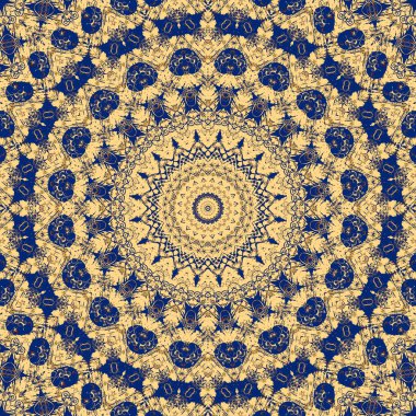 Maya geometrik fantezi - mavi sarı