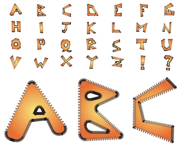 Elektryczne zig zag alfabet — Zdjęcie stockowe
