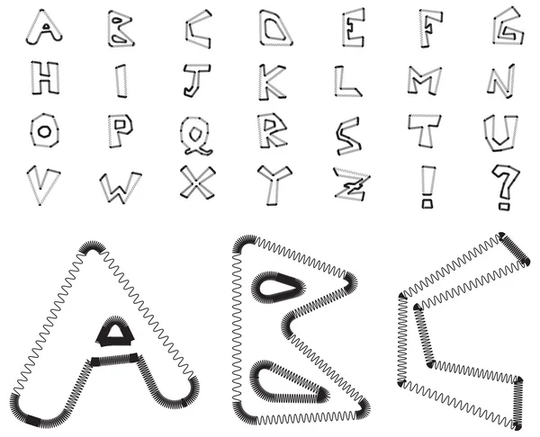 Electric zig zag alphabet - white — Stock Photo, Image